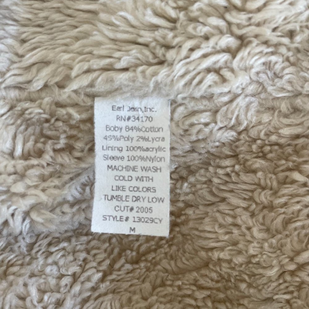 Earl Jeans Beige Sherpa-Lined Jacket - Picture 9 of 10